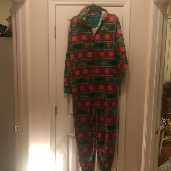 NWOT Justice League Superhero Christmas onesie - Picture 1 of 6